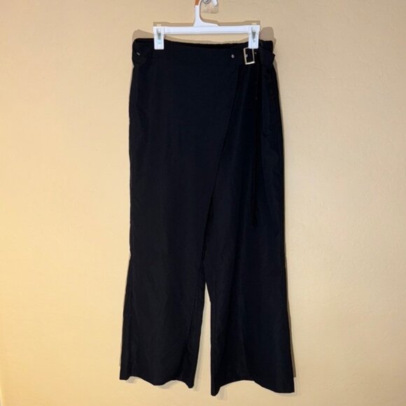 Black Wrap Pants with Buckle - Picture 1 of 7